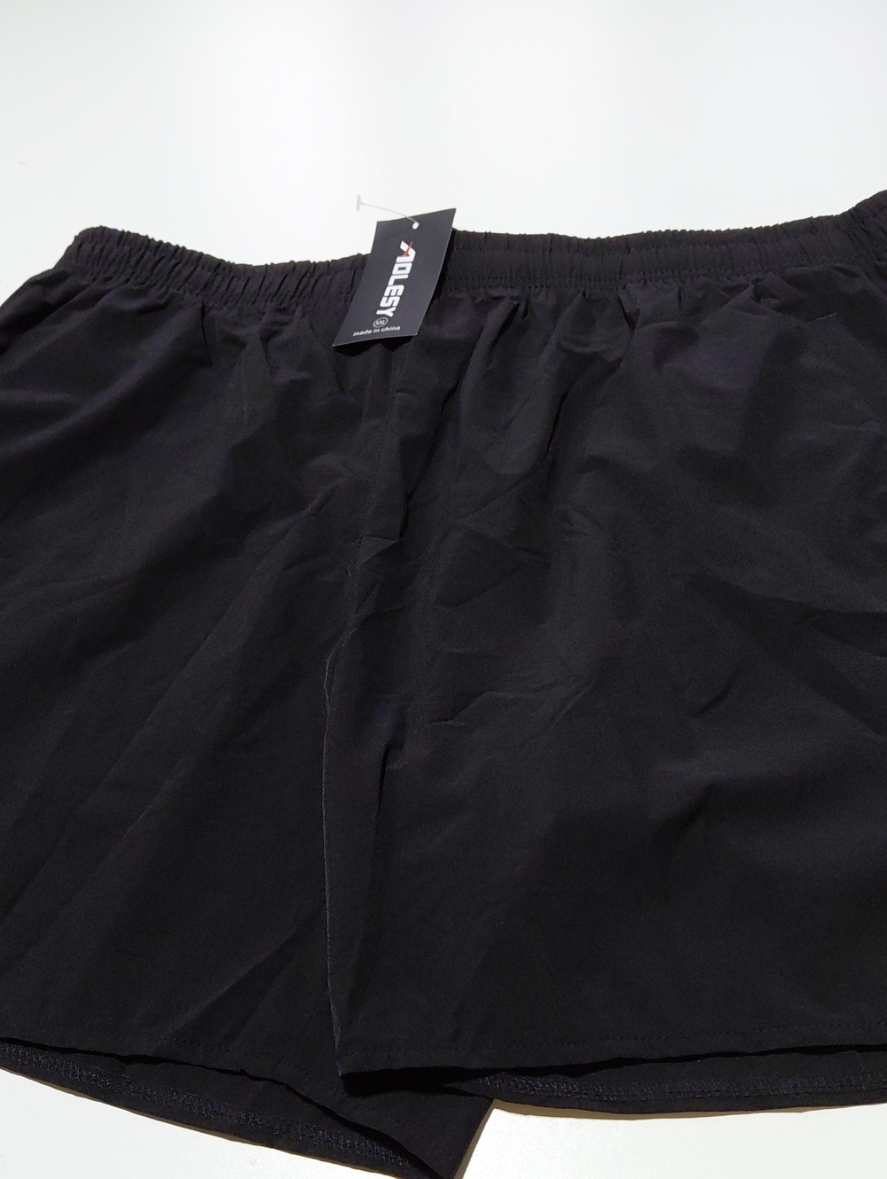 AOLESY Men's Black Athletic Shorts with  Side Zipper Pocket Size XXL